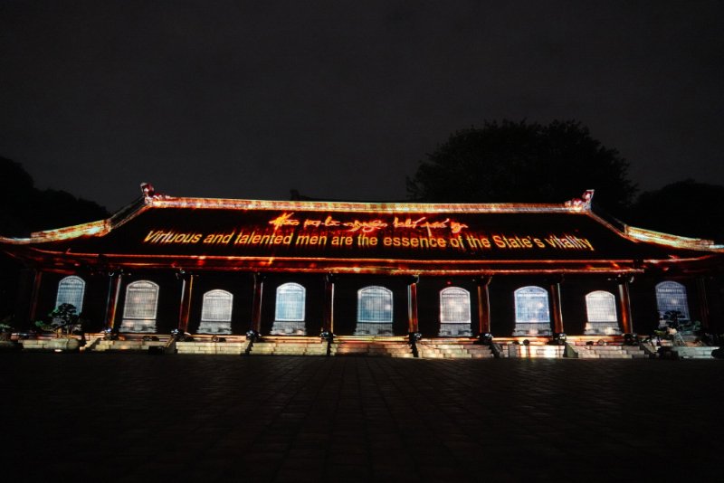 82 bia Tiến sĩ tại Văn Miếu bằng công nghệ 3D mapping